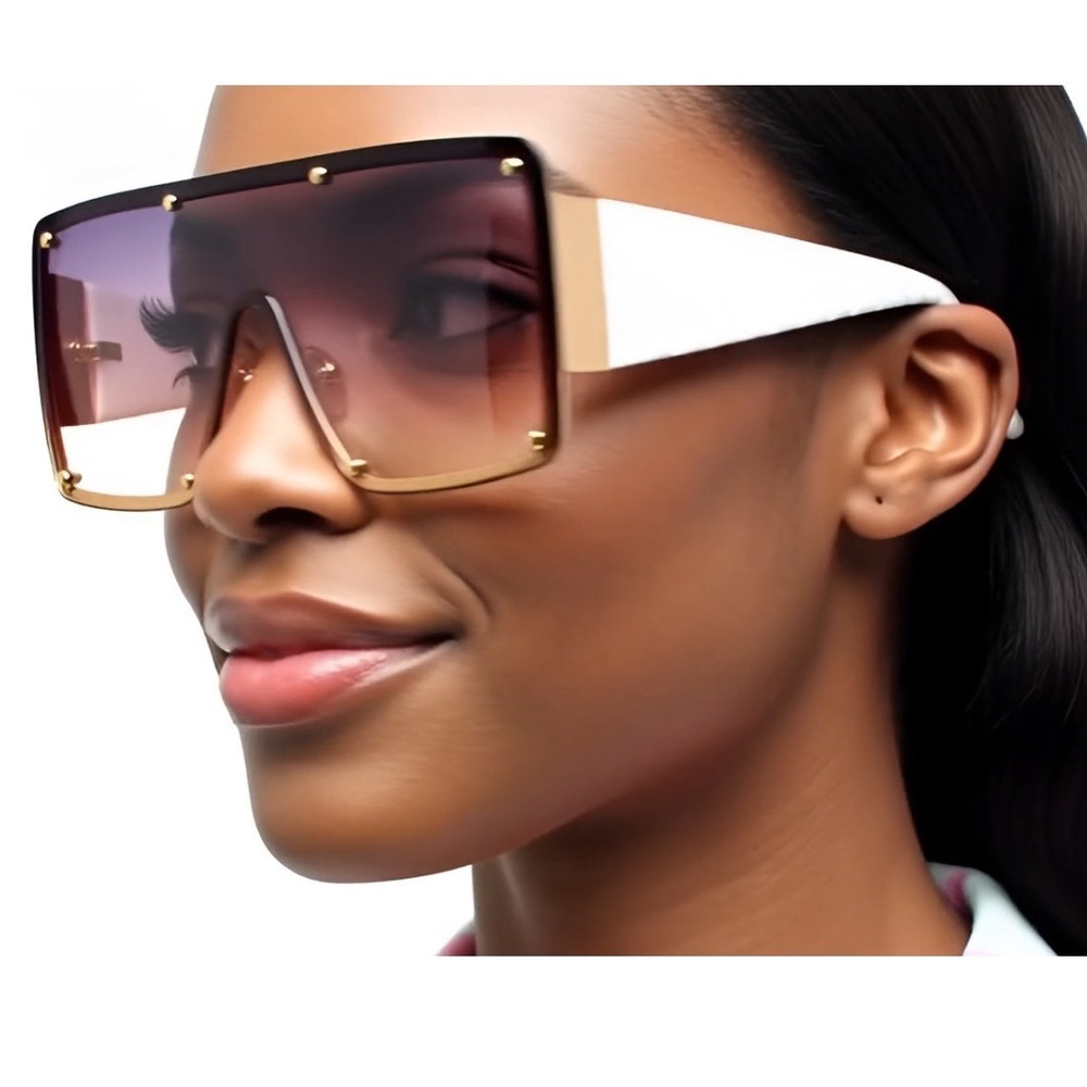 Shield Sunglasses Oversized Studded Fashion‎ Visor Sunnies Designer Shades